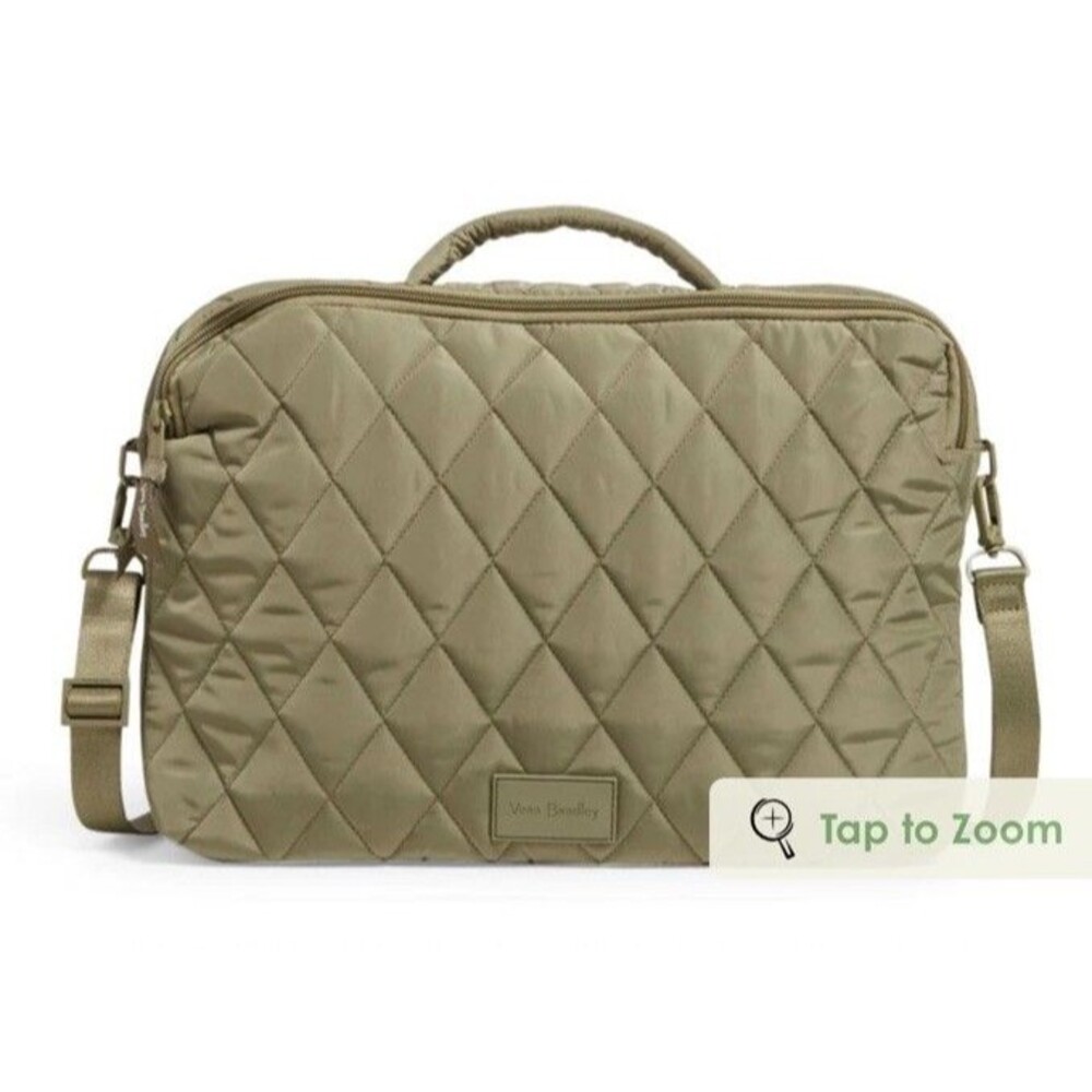 Vera Bradley Ultralight Workstation Laptop Crossbody Bag Sage